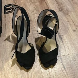 Velvet heel sandals
